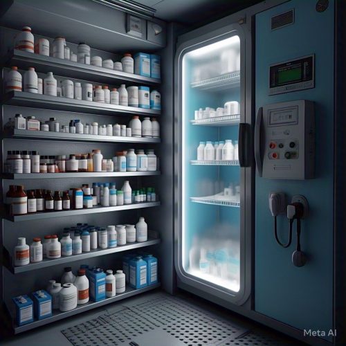 Cuarto Frio de Medicamentos Cuarto frío para almacenamiento de medicamentos, instalado por Don Frío en Bogotá.