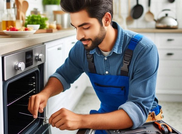 Técnico de Don Frío realizando mantenimiento a un horno de gas para garantizar su seguridad y eficiencia.